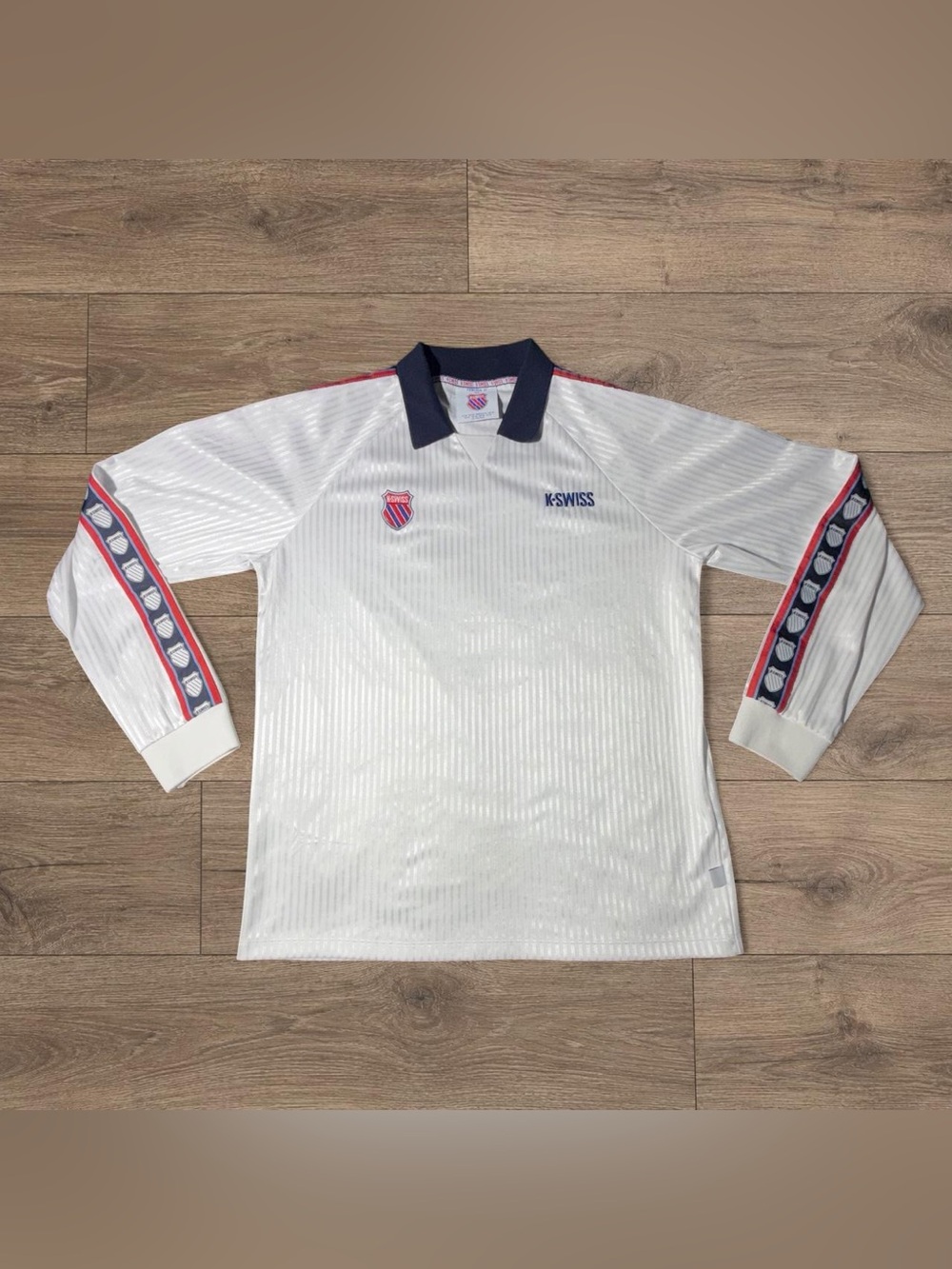 K-Swiss x Forever 21 Men’s M Long Sleeve Jersey Logo Tape Shirt
